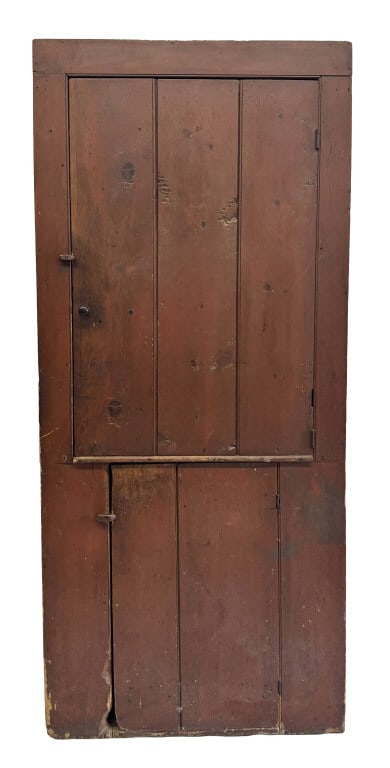 ALL ORIGINAL DOOR OVER DOOR CUPBOARD IN RED PAINT 77" X 36" X 14" (1 of 7)