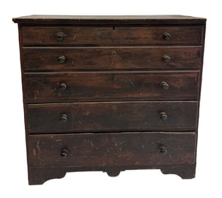LIFT LID BLANKET CHEST OVER TWO DRAWERS IN OLD PAINTED SURFACE 37 3/8" X 38" X 17 1/2"