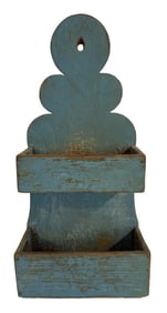 DOUBLE WALL BOX IN LATER BLUE PAINT OVER ORIGINAL GREEN PAINT 24" X 12" X 16"