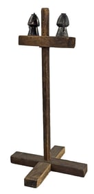 ADJUSTIBLE HEIGHT FLOOR MODEL PEG LAMP W/ TOLE LAMPS 33" X 17"