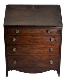 FEDERAL PERIOD HEPPLEWHITE DESK IN ORIG SURFACE 47" X 36" X 22"