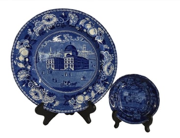 RARE CUP PLATE & 10" EXCHANGE BALTIMORE PLATE & VILLA IN REGENTS PARK CUP PLATE