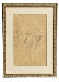 PENCIL ON PAPER CHRISTIAN LE BERECHT VOGEL (1759 - 1816) "PORTRAIT OF A CHILD"  SITE SIZE 11 3/4" X