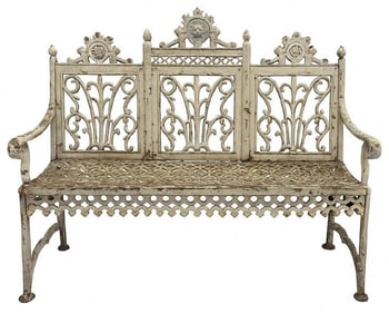 CAST IRON CURTAIN BENCH 36" X 44 1/4" X 17 1/2"