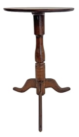 19THC. NEW YORK STATE ROUND TOP CANDLESTAND