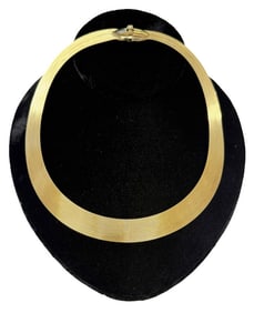 14KT YELLOW GOLD FLAT COLLAR NECKLACE MARKED ITALY 14KT APPROX. 19 "   45.7 DWT