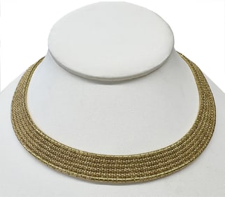 18" 14KT YELLOW GOLD FLAT COLLAR NECKLACE APPROX. 27.6 DWT