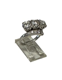 14KT WHITE GOLD TRIPLE DIAMOND RING, APPROX. 2.48 TCW RING SIZE APPROX. 5 1/2  3.2 DWT
