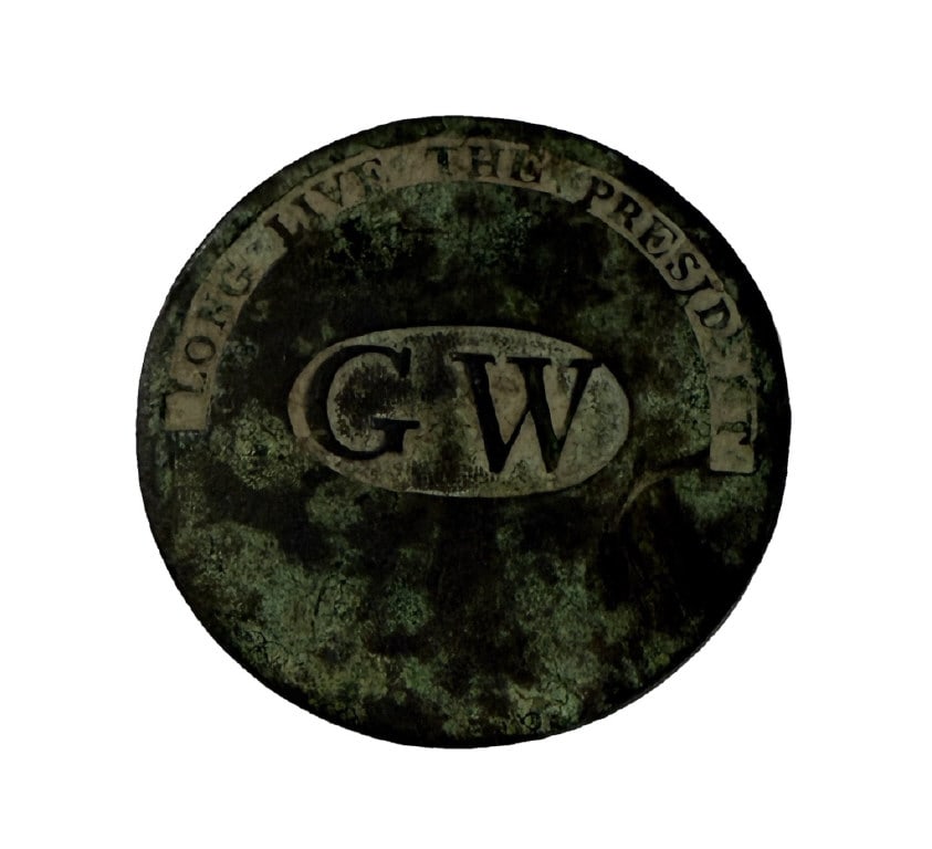 RARE GEORGE WASHINGTON INAUGURAL 1789 BUTTON "LONG LIVE THE PRESIDENT" (1 of 6)