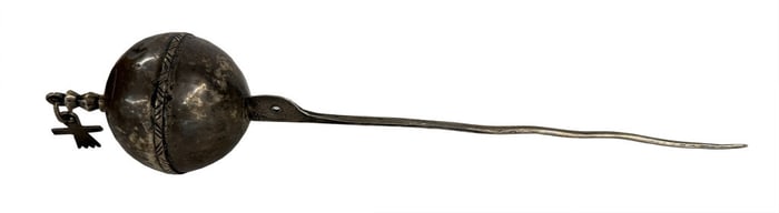 MAPUCHE SYMBOLIC AWL PUNCH WORN BY MAPUCHE SILVER & NICKLE ALLOY  14 1/2" x 3"