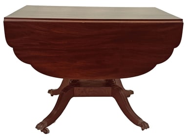 C. 1820 DUNCAN PHYFE SCHOOL NY BREAKFAST TABLE 28" X 25" (50" OPEN) X 37"