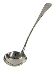 ISAAC HUTTON, ALBANY NY COIN SILVER PUNCH LADLE EXCEPTIONAL BRIGHTWORK 14" LONG APPROX. 4.9 TROY OZ