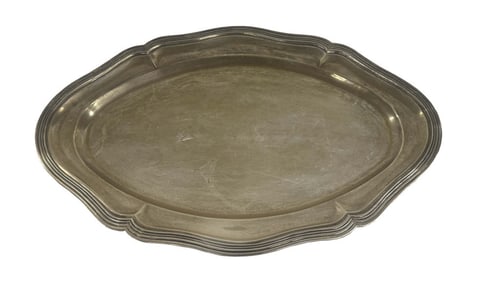 FRENCH STYLE STERLING SILVER TRAY, 20THC. MEXICO 48.8 TROY OZ 20" X 13"