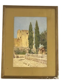 WATERCOLOR BY EVERETT WARNER (1877-1963) "GRANADA" 1907 20" X 13"