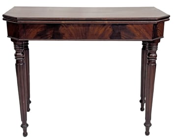 C.1820 MAHOGANY SHERATON PERIOD CARD TABLE SOLID TOP, NICE TIMBER   29 1/2" X 36 1/2" X 18" (36"