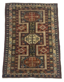 ANTIQUE SHIRVAN SCATTER RUG 3'4" X 4'7"