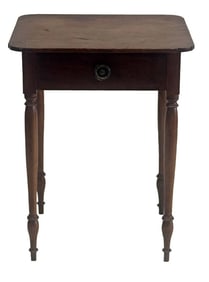 COUNTRY SHERATON CHERRY ONE DRAWER STAND SHAPED CORNERS, ORIGINAL SURFACE & GRACEFUL LEGS 29" X 23"