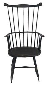 FAN BACK WINDSOR ROCKER IN ORIGINAL PAINT 43" X 23" X 27 1/2"