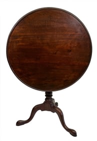 QUEEN ANNE TILT TOP BIRD CAGE DISH TOP TEA TABLE 29 1/2" X 32" W X 47" UP