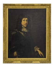 OIL/ CANVAS PORTRAIT OF AN 18THC. GENTLEMAN 29 1/2" X 23"