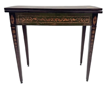 COUNTRY HEPPLEWHITE INLAID CARD TABLE 29 1/2" X 31" X 15 1/4"