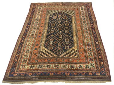 SEMI ANTIQUE KURDISH AREA RUG 4' 8" X 6' 5"