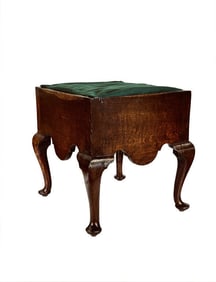 18THC. ENGLISH QUEEN ANNE  OTTOMAN 18" X 17 1/2" X 19 1/4"