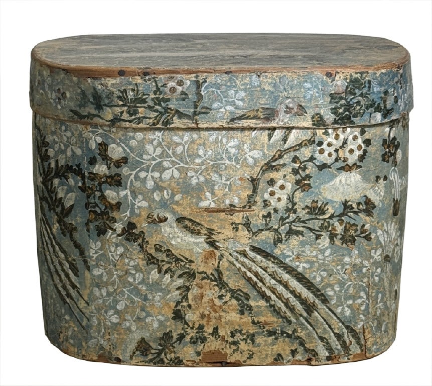 LABELED HANNAH DAVIS 18THC. BAND BOX 12" X 15 1/2" X 12" (1 of 7)