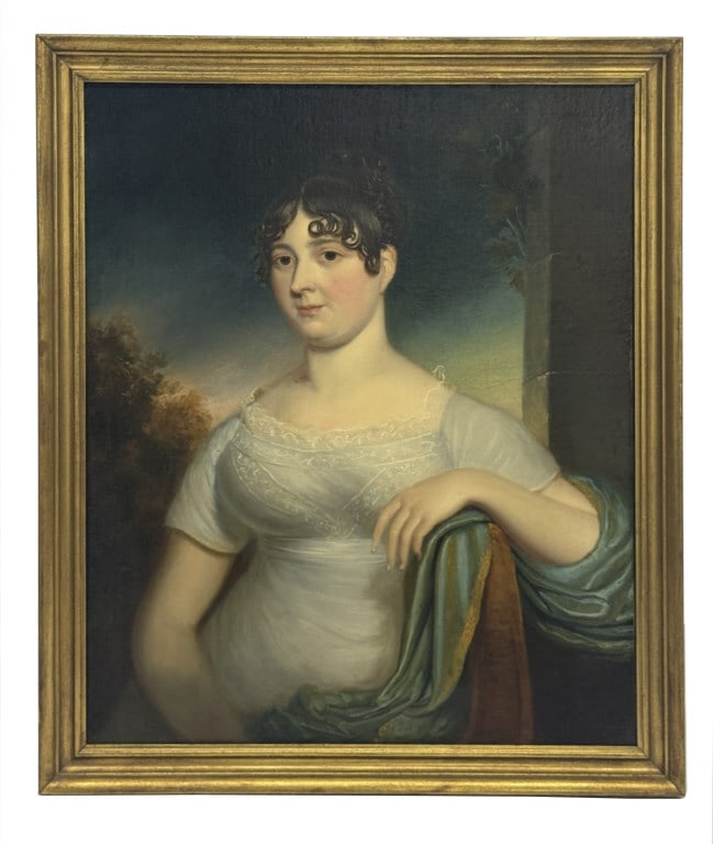 AMERICAN SCHOOL PORTRAIT OF A YOUNG WOMAN 30" X 25" (1 of 4)