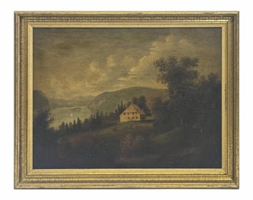 OIL/CANVAS "WASHINGTON'S HEADQUARTERS" NEWBURGH,NY "THE HASBROUCK HOUSE"  24" X 32"