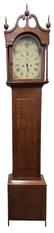 AMERICAN CHERRY TALL CASE CLOCK WITH BRASS WORKS 94" X 17 1/2" X 10" (1 of 8)