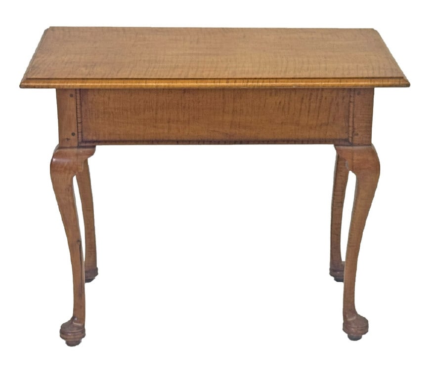 TIGER MAPLE QUEEN ANNE STYLE TEA TABLE 29" X 36" X 21 1/2" (1 of 7)