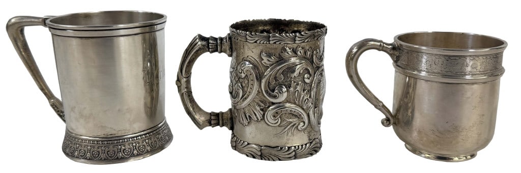 3 STERLING SILVER CUPS, 1 DATED 1892 (THEO STARR) APPROX. 14.6 TROY OZ (1 of 11)