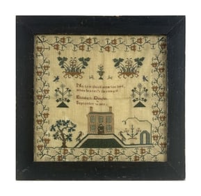 1822 SAMPLER BY ELIZABETH DOUGLAS 14" X 14"