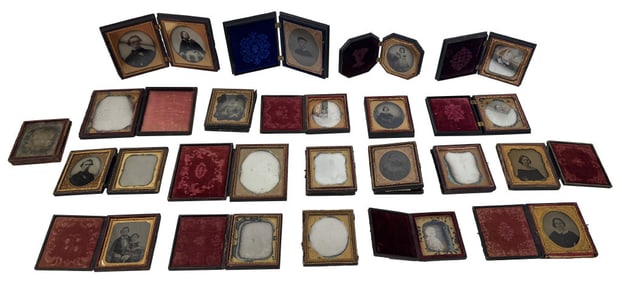 OVER 20 CASED AMBRO & DAGUERREOTYPES