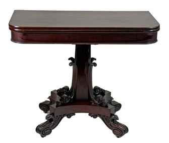 BOSTON CARD TABLE ATTRIB. TO ISAAC VOSE WORKSHOP 29" X 36" X 18"