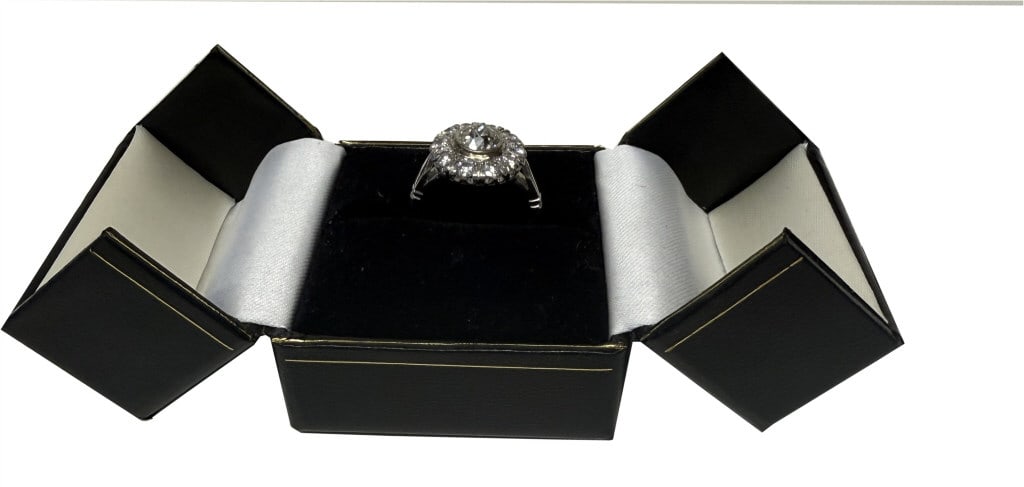 DIAMOND RING SET IN PLATINUM W/ 1.04 CENTER STONE & 1.40 TCW RING SIZE 6.5 APPROX. 3.5 DWT (1 of 5)