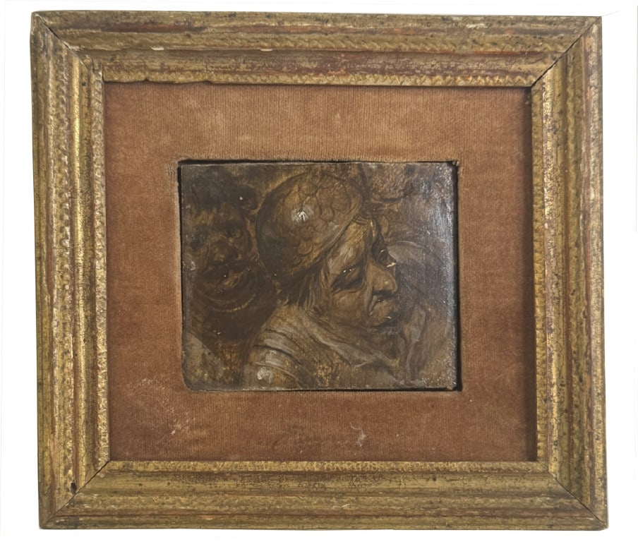 CONTINENTAL 18THC. MINIATURE OIL ON PANEL PORTRAIT 2 3/4" X 3 1/4" (1 of 3)