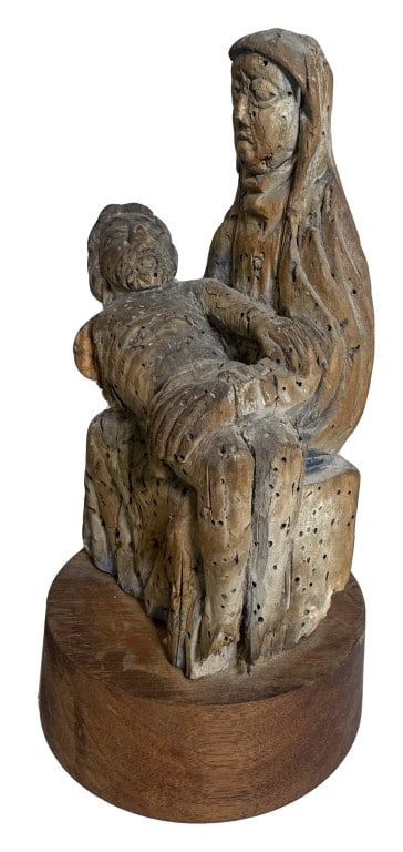 16TH OR 17THC. CARVED WOODEN CONTINENTAL PIETA 8" X 4" (1 of 5)