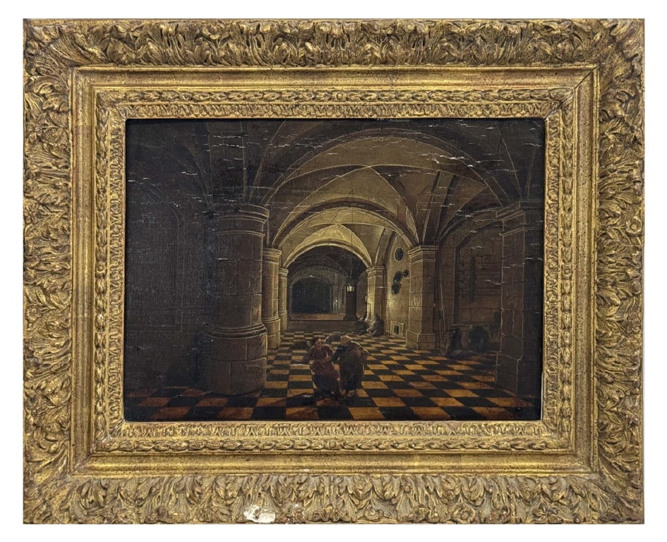 OIL / PANEL OLD MASTER THE LIBERATION OF ST PETER ON CRADLED PANEL, POSS. PIETER NEEFS, 10" X 14" (1 of 5)