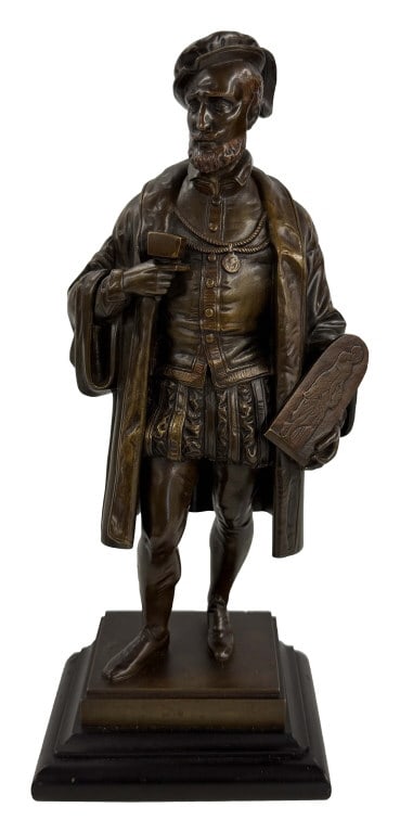 19THC. BRONZE OF THE 16THC. SCULPTOR BENVENUTO CELLINI, UNSIGNED 11 1/2' TALL (1 of 7)