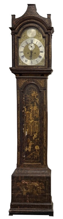 GEO II CHINOISERIE DECORATED TALL CASE CLOCK BY THOMAS UDGEN, CROYDON, MID 18THC. W/ BRASS FACE (1 of 11)