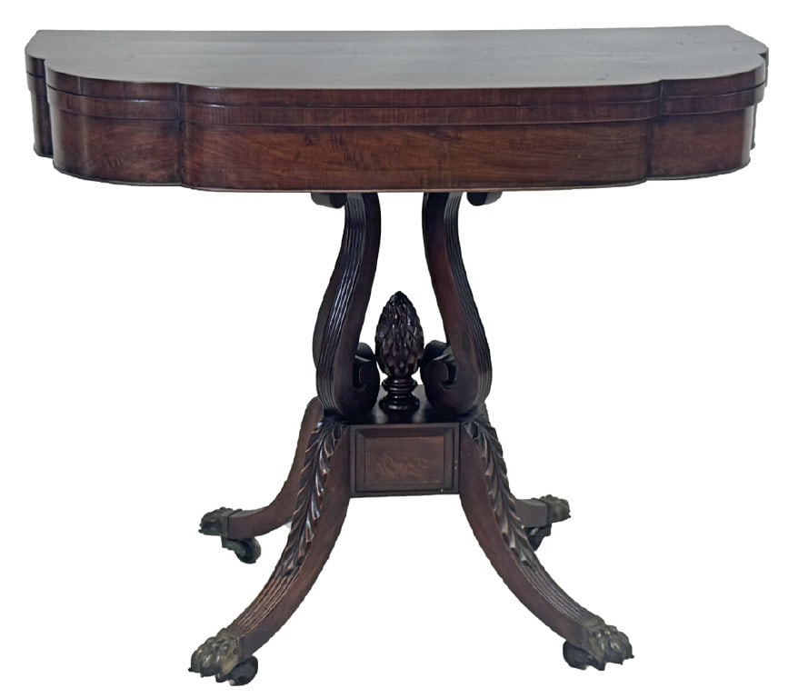DUNCAN PHYFE CARD TABLE 29 1/4" X 36" X 17 3/4": DUNCAN PHYFE CARD TABLE 29 1/4" X 36" X 17 3/4"