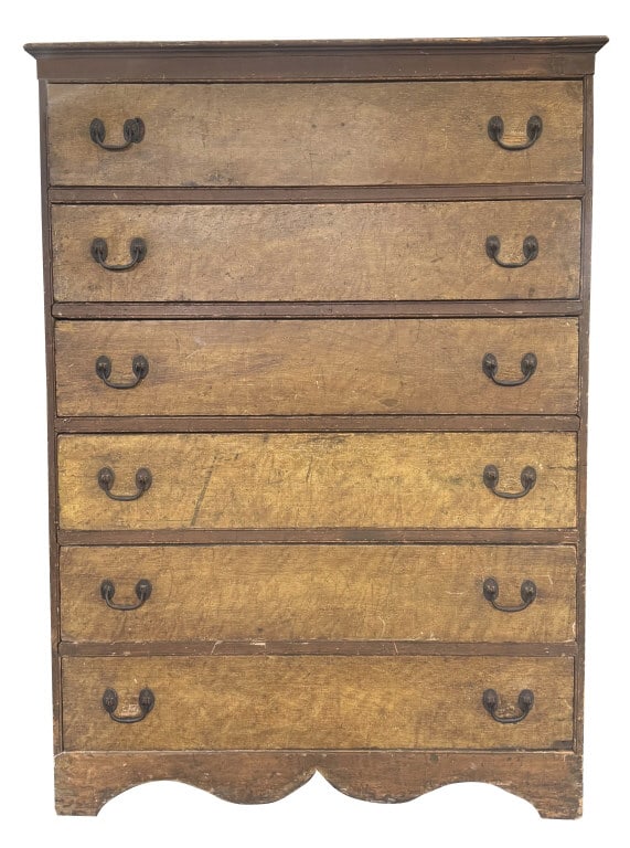 19THC. AMERICAN GRAIN PAINTED CHEST 63" X 45" X 24" (1 of 5)