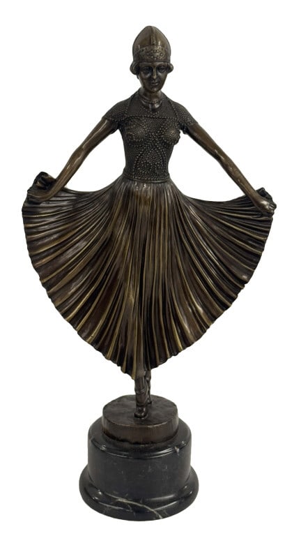 BRONZE OF DECO DANCER 22" X 11": BRONZE OF DECO DANCER 22" X 11"