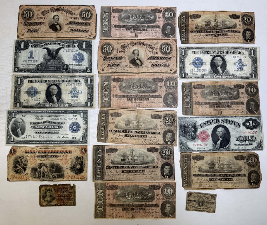 EARLY US & CONFEDERATE CURRENCY (1 of 6)