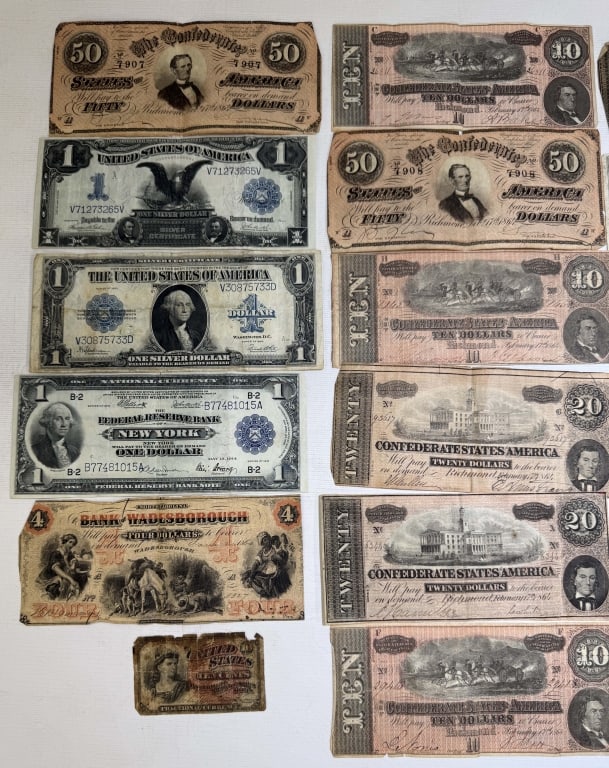 EARLY US & CONFEDERATE CURRENCY - 2