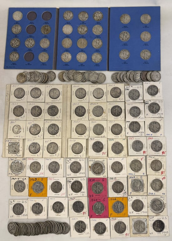 147 WALKING LIBERTY .50 CENT COINS: 147 WALKING LIBERTY .50 CENT COINS