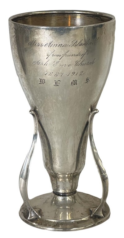 7" GORHAM SILVER PRESENTATION VASE DATED 1912 APPROX. 7.1 TROY (1 of 2)