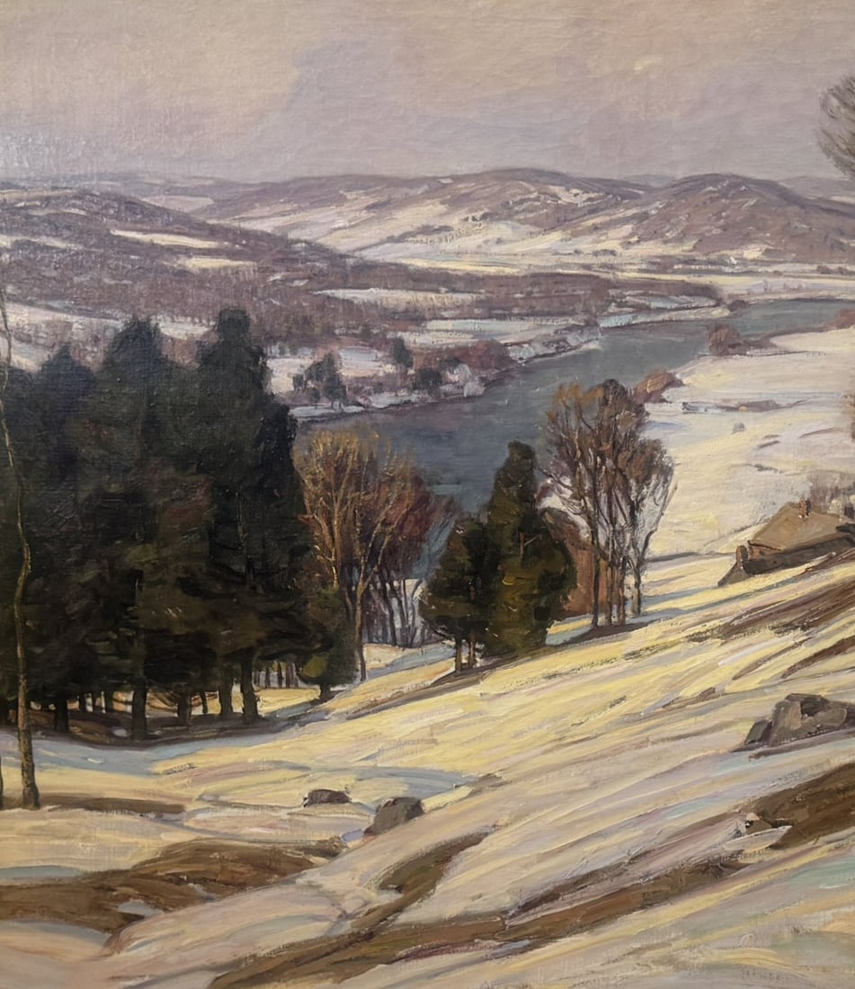 OIL / CANVAS, GARDNER SYMONS, WINTER LANDSCAPE (1863- 1930) 40" X 50 1/4" - 3